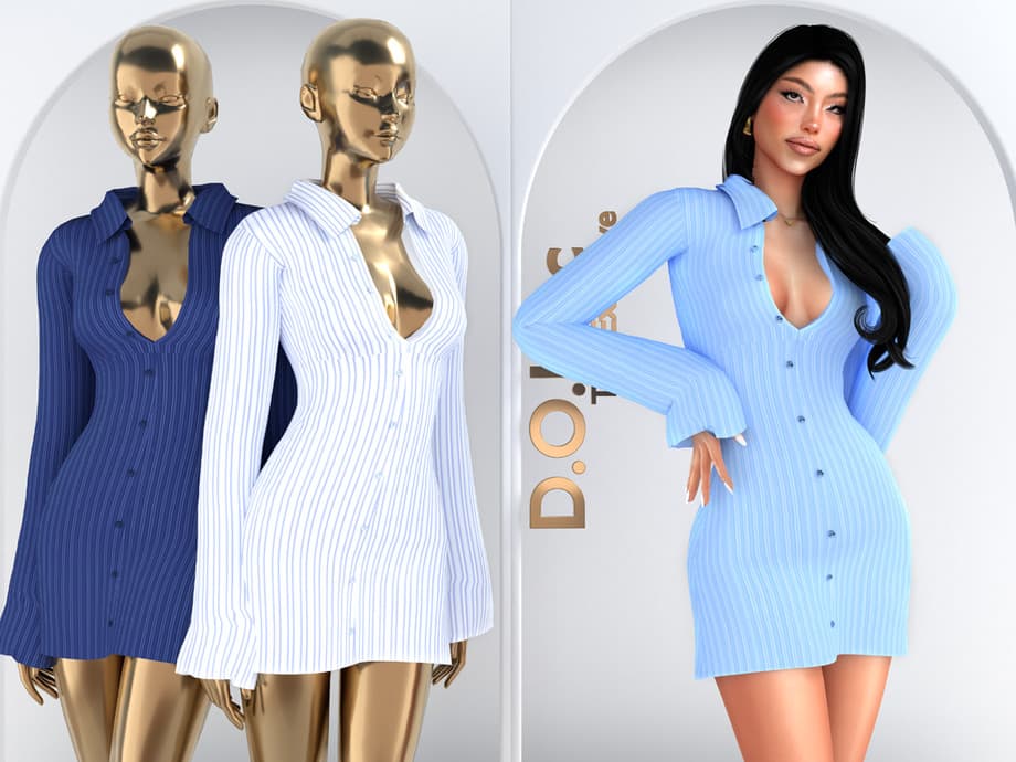 Скриншот мода Платье Stripe Mini Shirt Dress DO2202